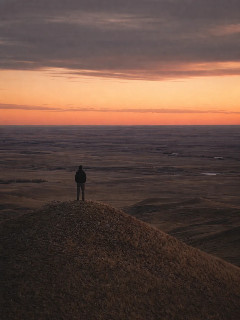 Minimalist visual capture of a quiet horizon with stark contrast and deep atmospheric tone