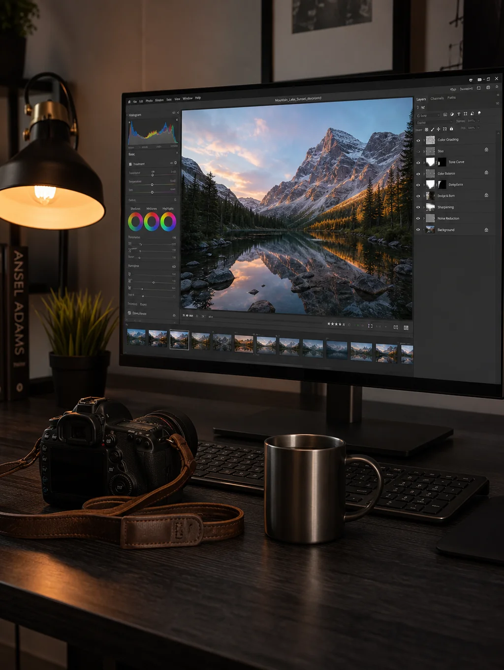 Detailed view of digital editing suite showcasing crisp visual storytelling assets